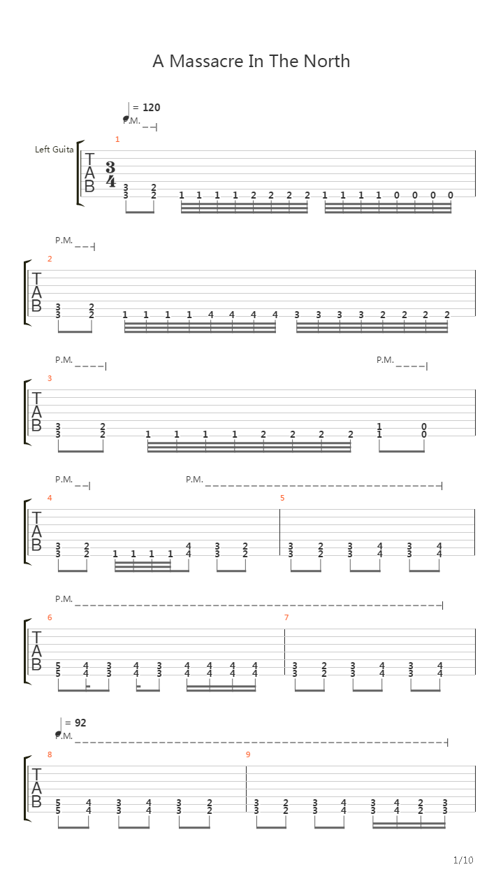 A Massacre In The North吉他谱