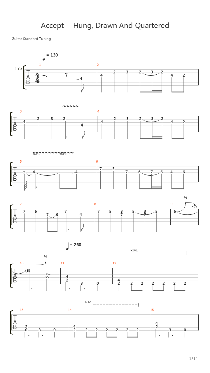 Hung Drawn And Quartered吉他谱