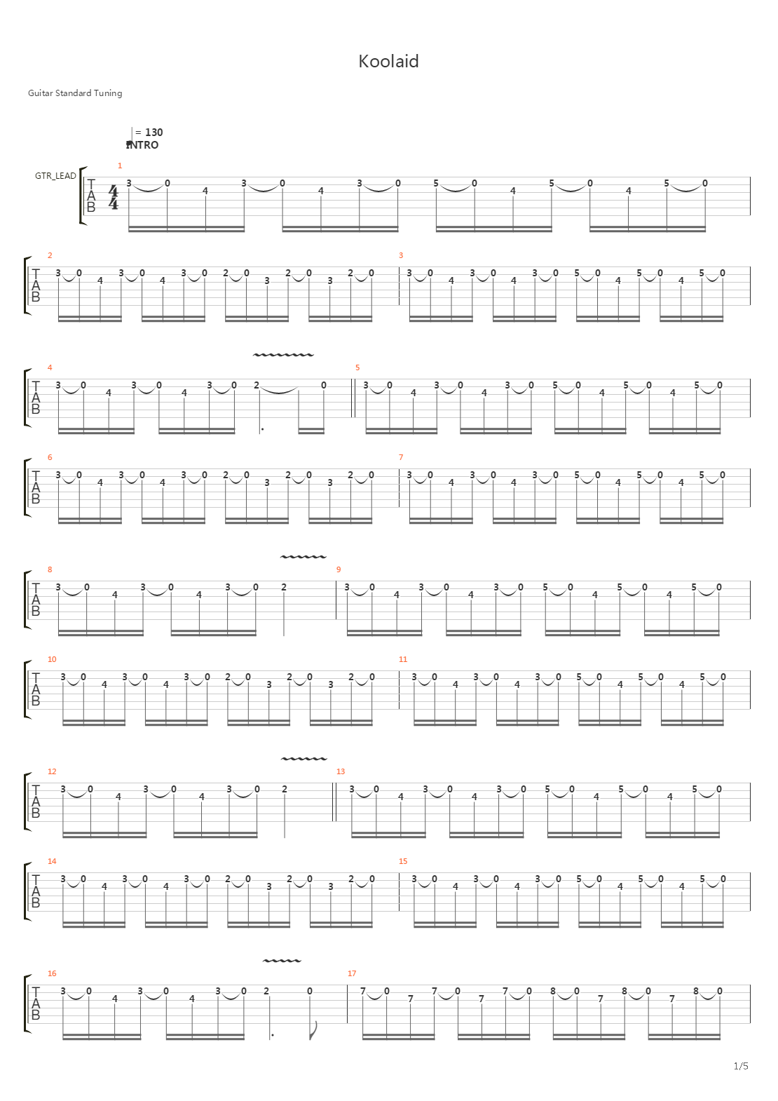 Koolaid吉他谱