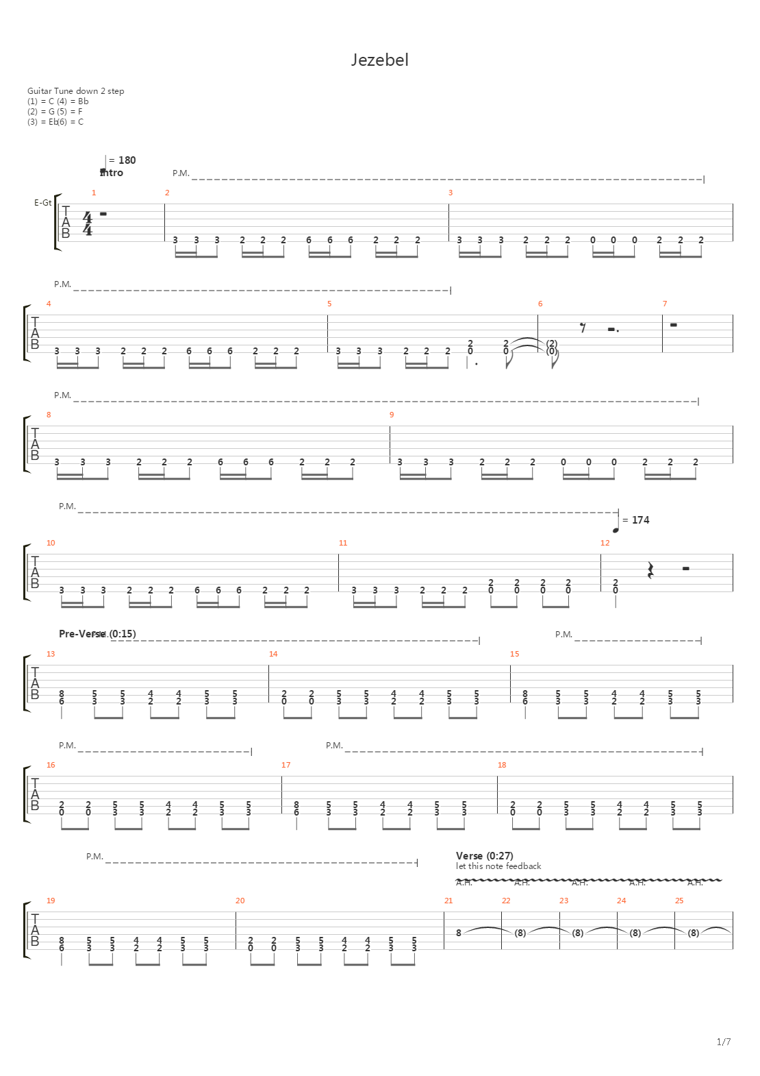 Jezebel吉他谱