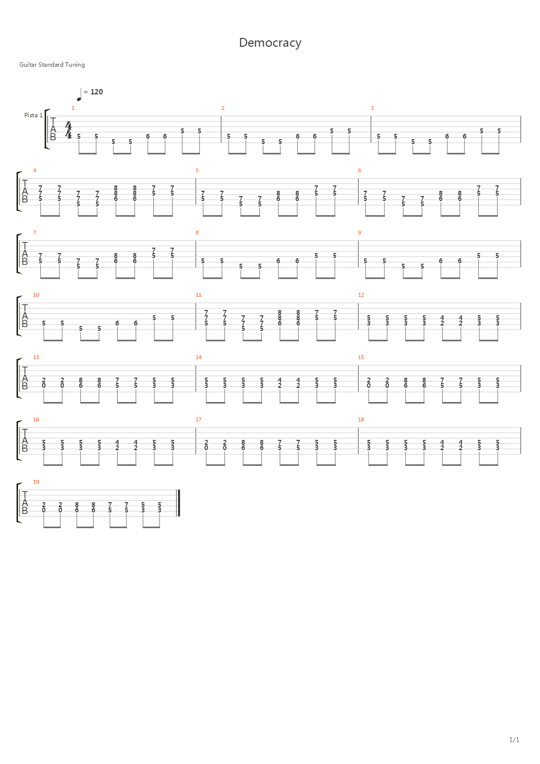 Democracy吉他谱
