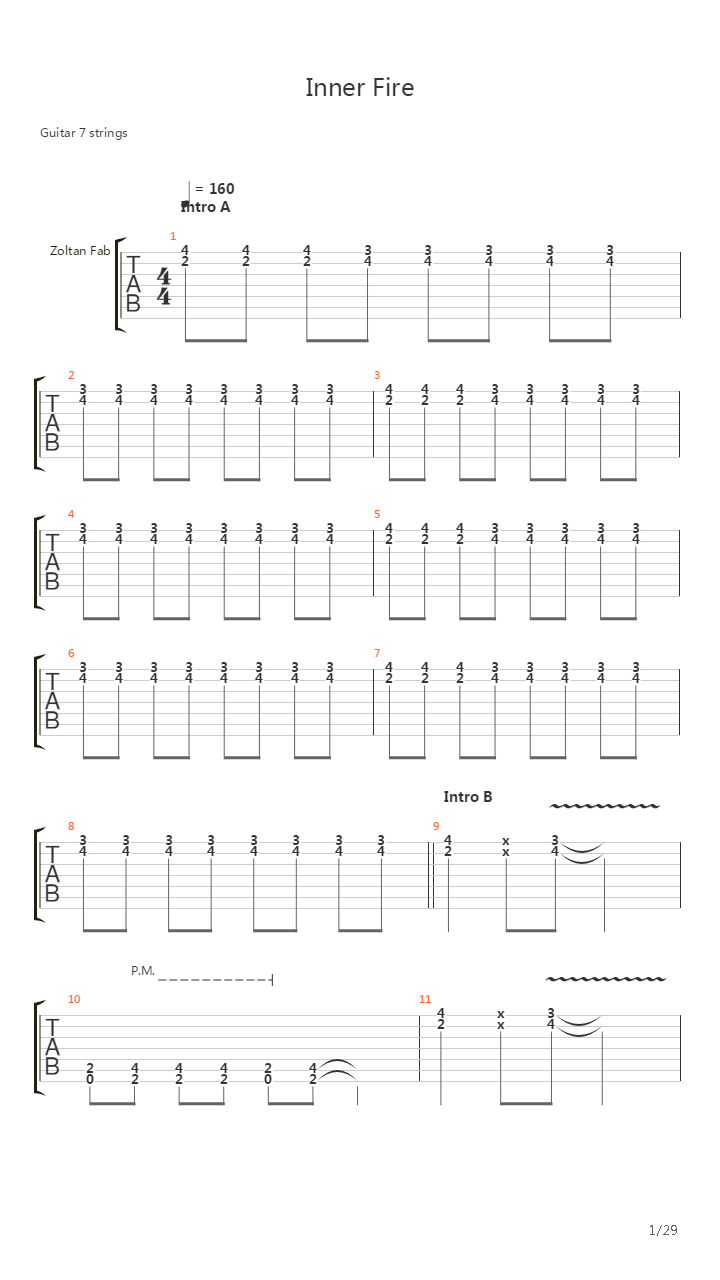 Inner Fire吉他谱