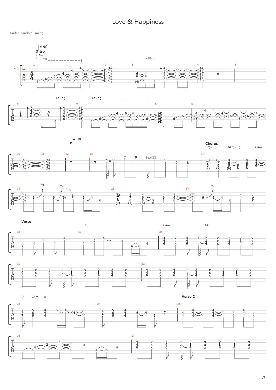 Love And Happiness吉他谱