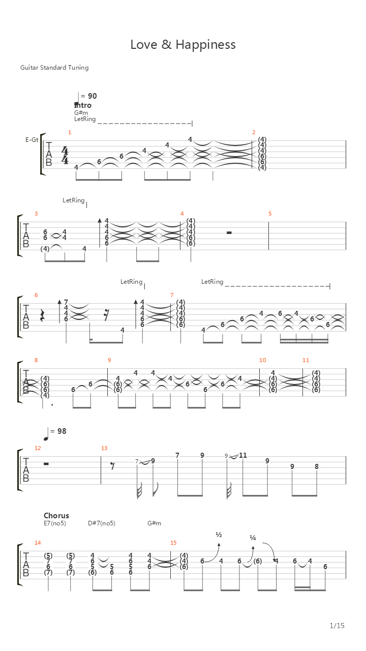 Love And Happiness吉他谱