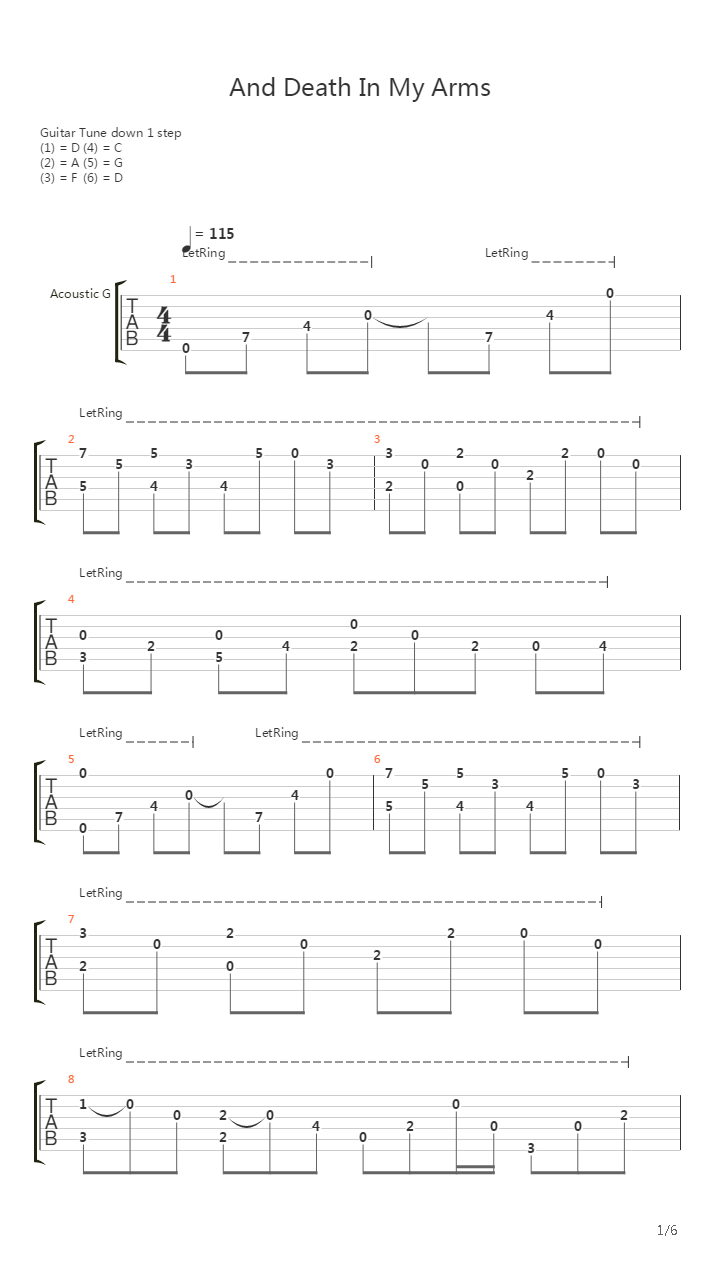 And Death In My Arms吉他谱