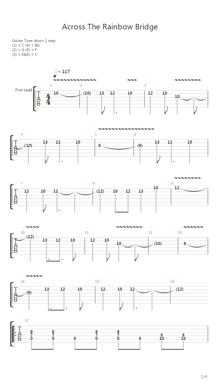 Across The Rainbow Bridge吉他谱