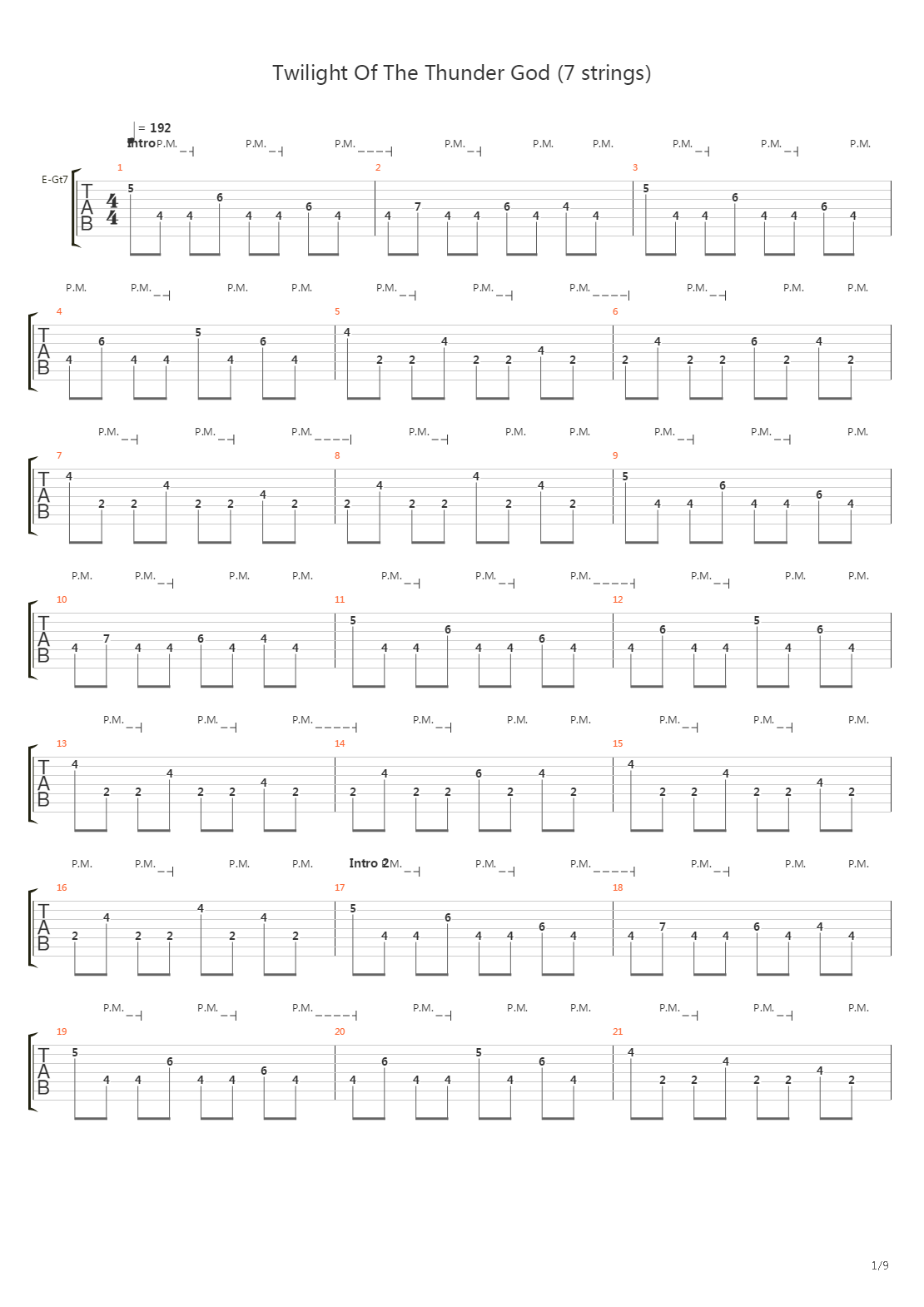 Twilight Of The Thunder God吉他谱