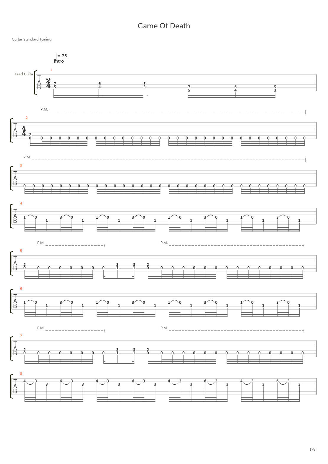 Game Of Death吉他谱