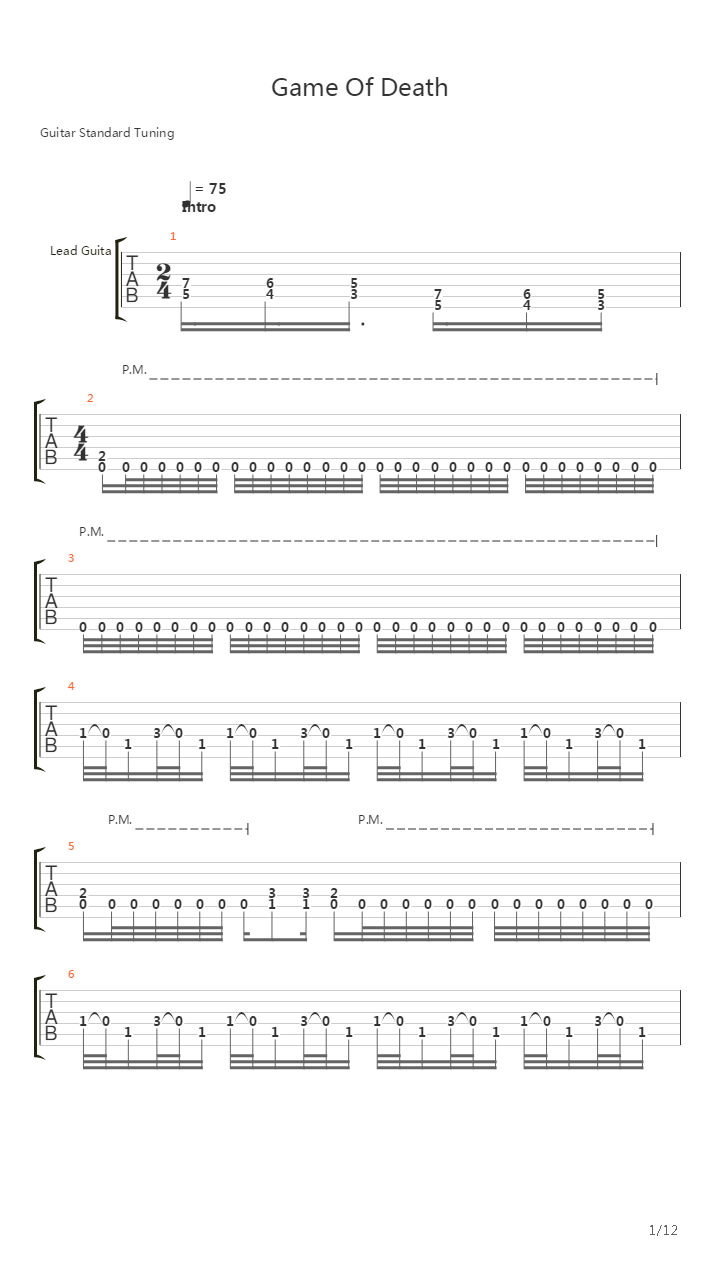 Game Of Death吉他谱