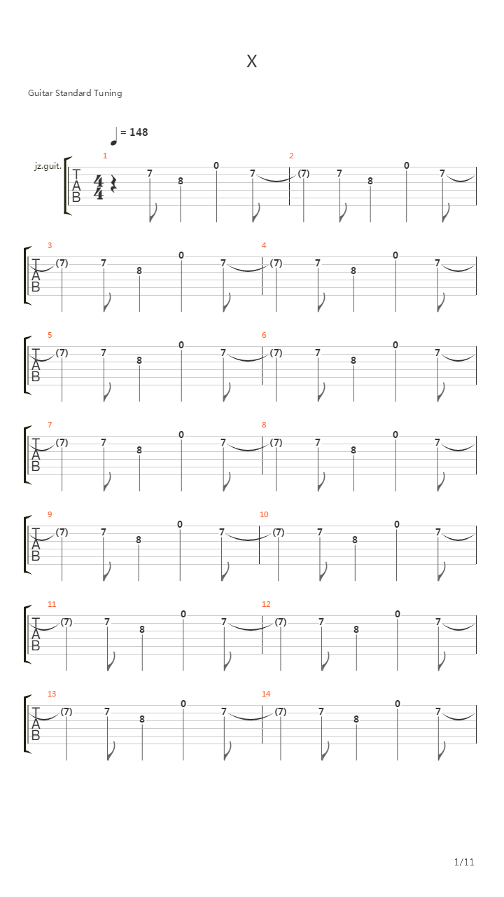 X吉他谱