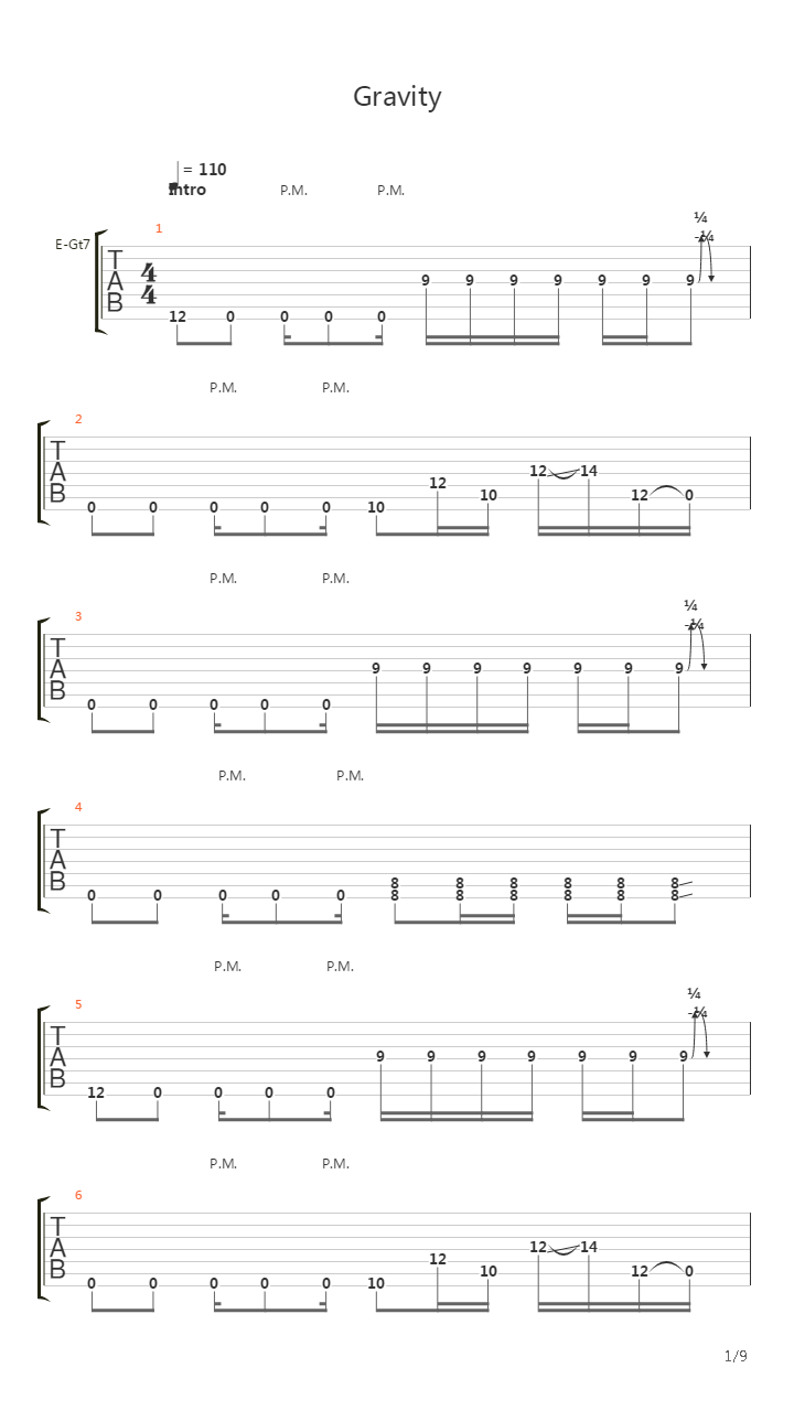 Gravity吉他谱