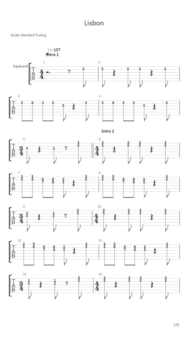 Lisbon吉他谱