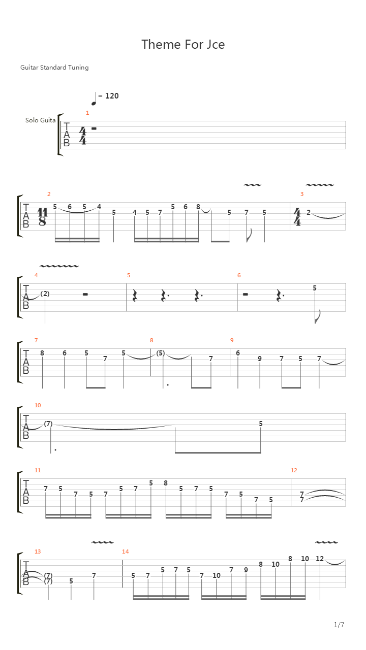 Theme For Jce吉他谱