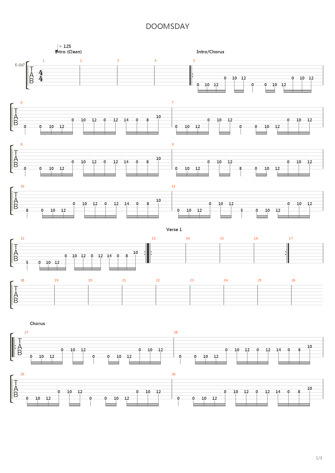 Doomsday吉他谱