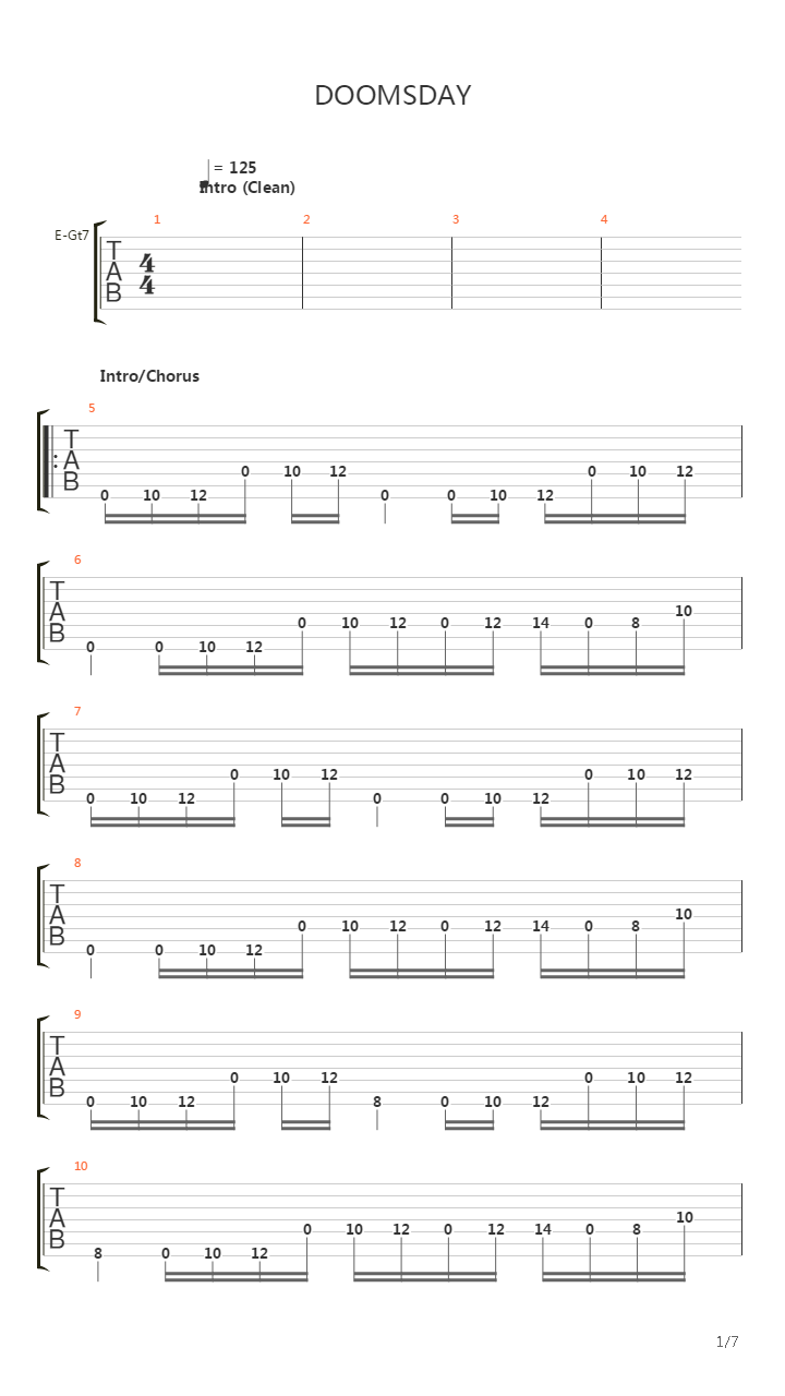 Doomsday吉他谱