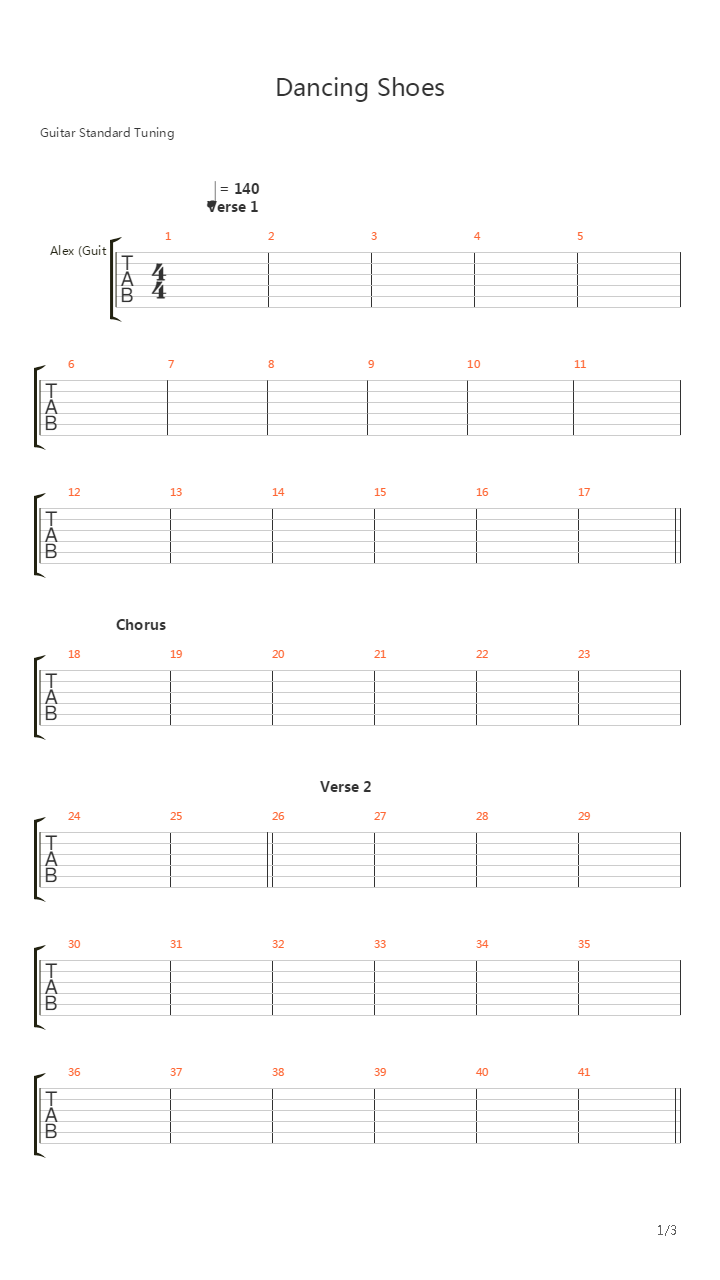 Dancing Shoes吉他谱