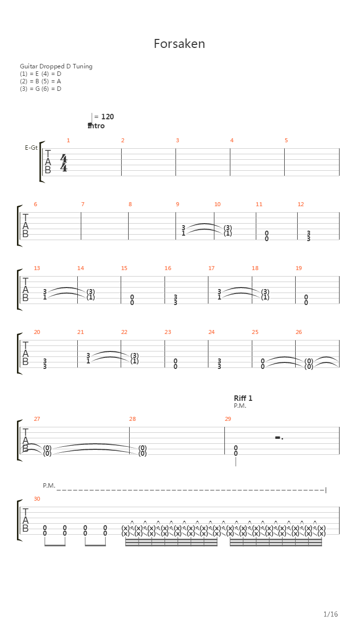 Forsaken吉他谱