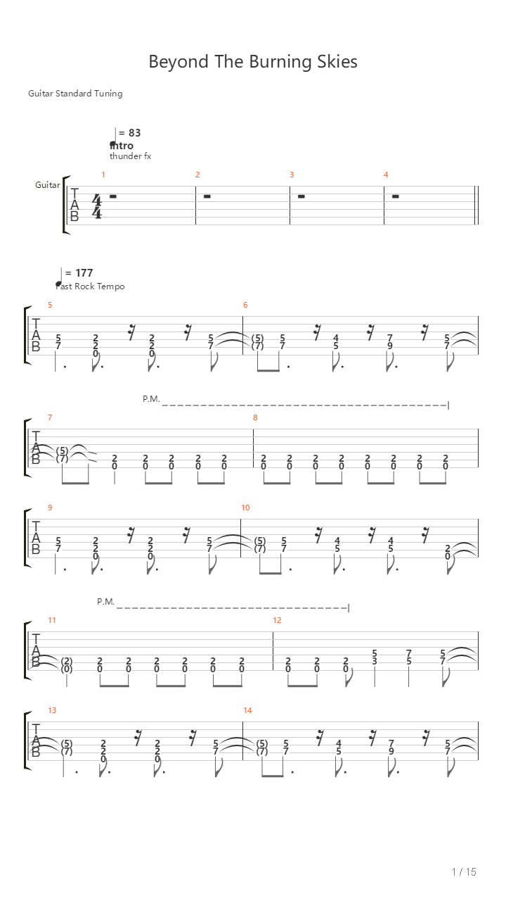 Beyond The Burning Skies吉他谱