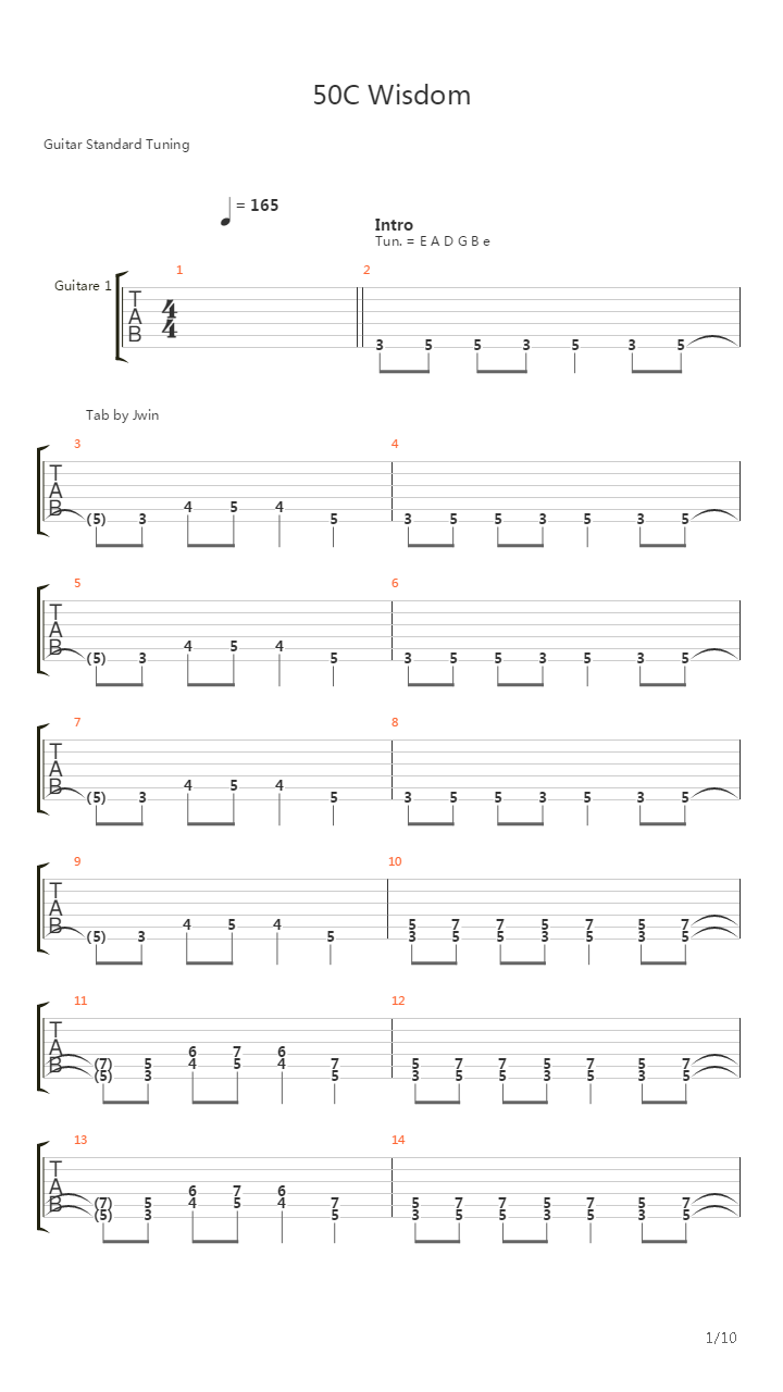 50C Wisdom吉他谱