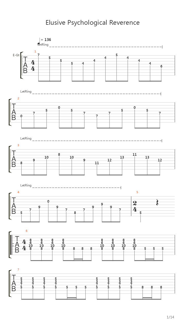 Elusive Reverence吉他谱