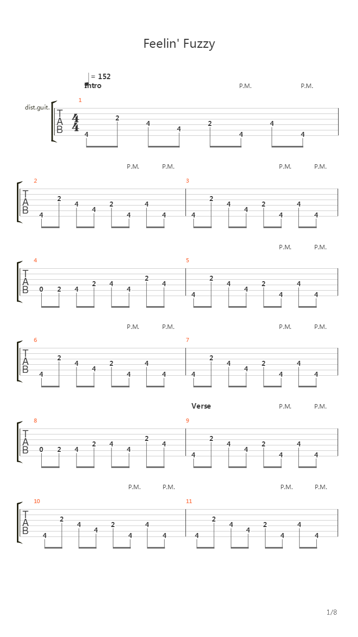 Feelin Fuzzy吉他谱