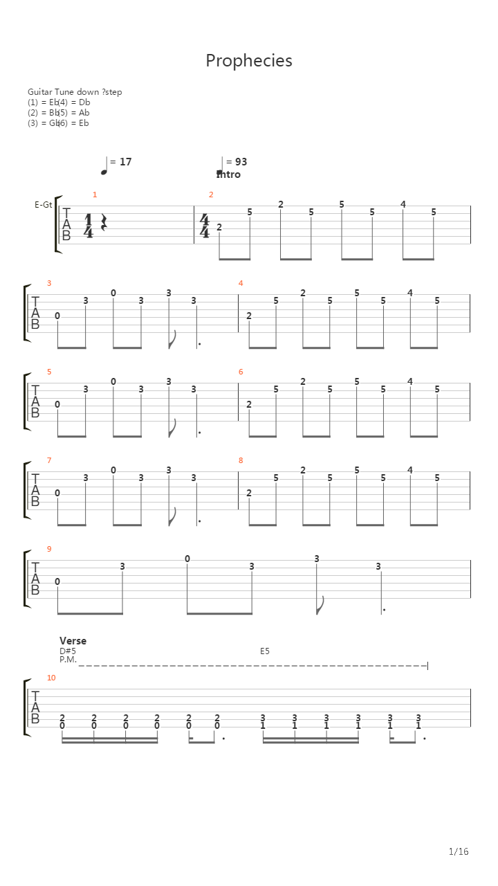 Prophecies吉他谱