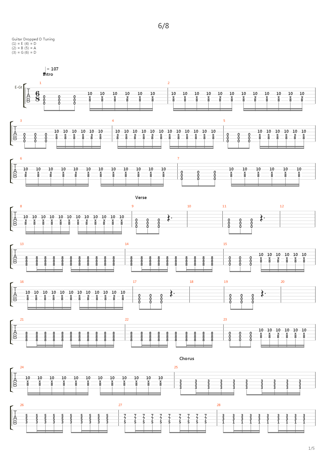 6 8吉他谱