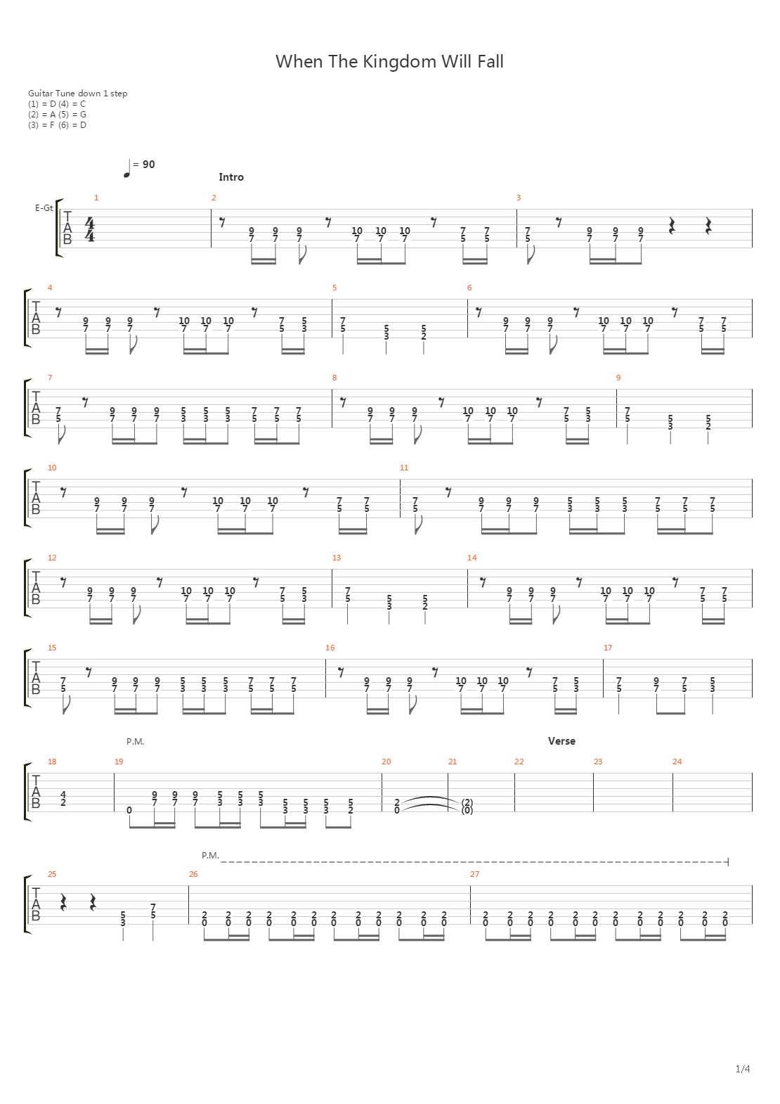 When The Kingdom Will Fall吉他谱