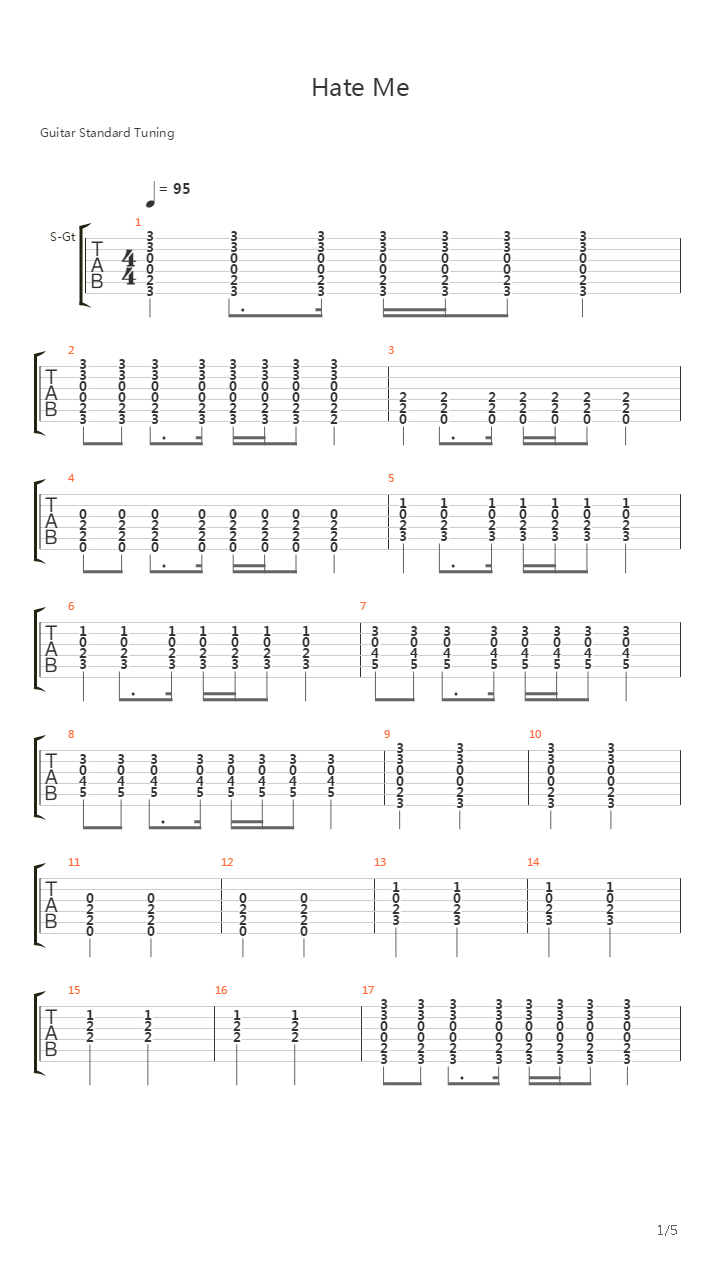 Hate Me吉他谱