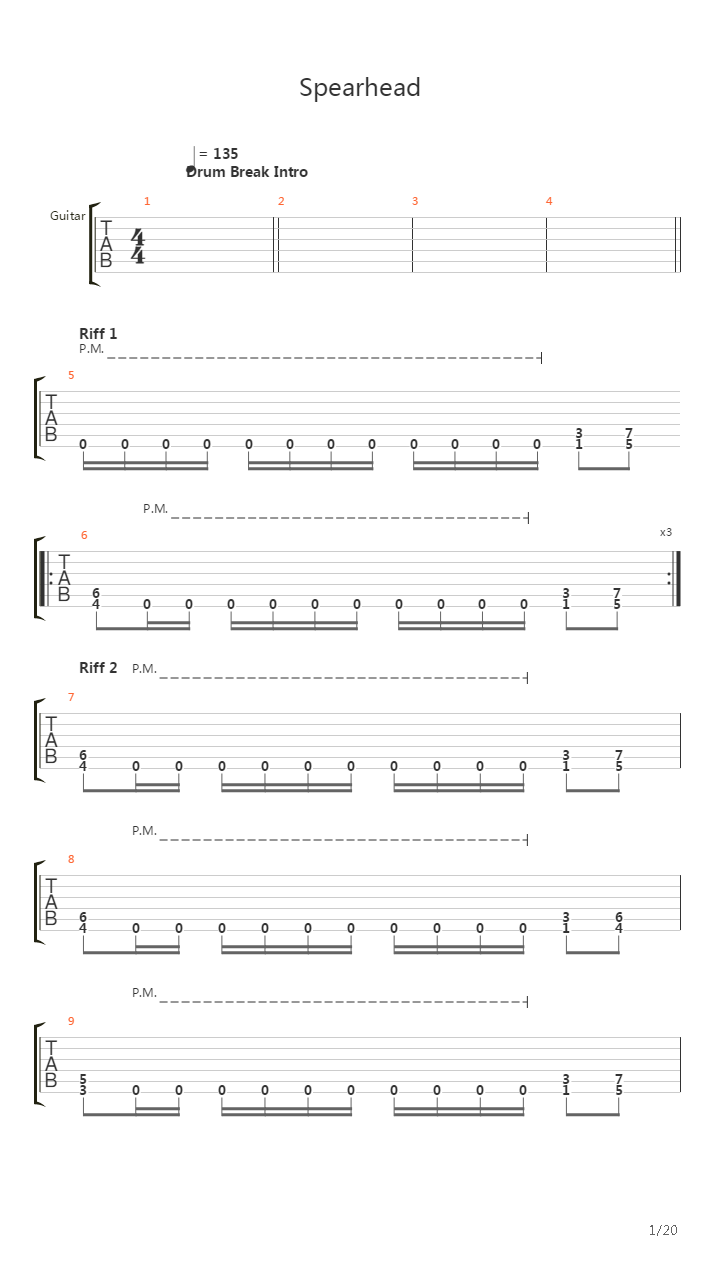 Spearhead吉他谱