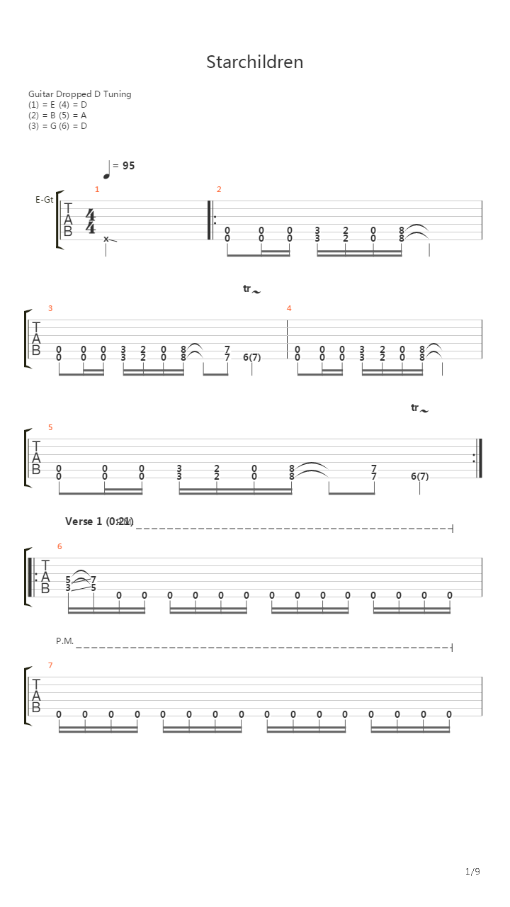 Starchildren吉他谱