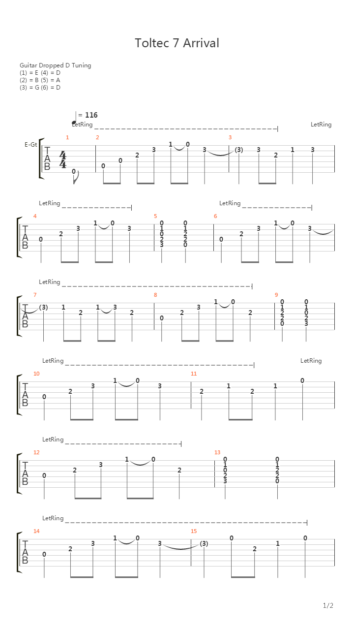 Toltec 7 Arrival吉他谱