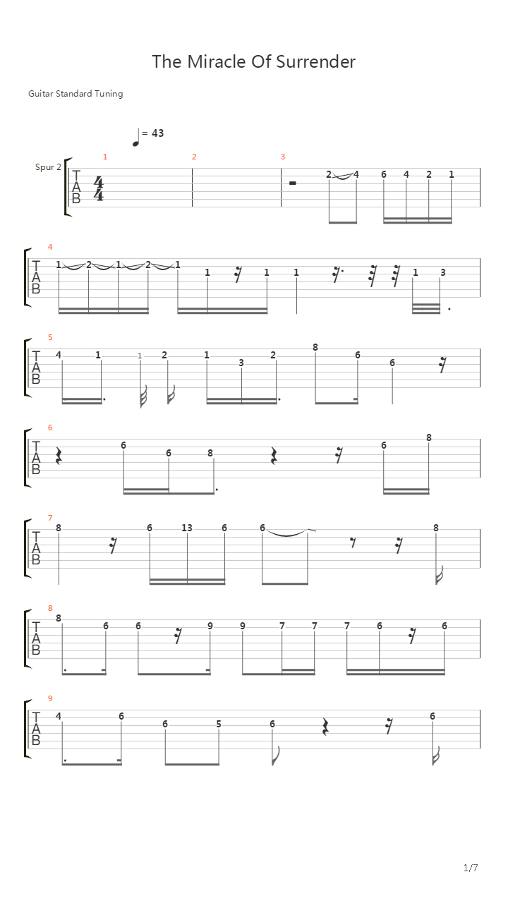 The Miracle Of Surrender吉他谱