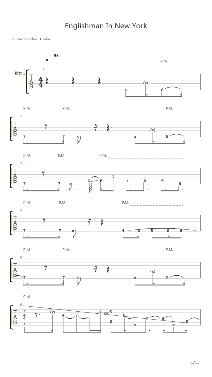 Englishman In New York吉他谱