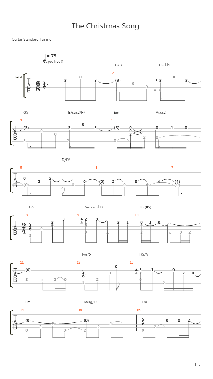 The Christmas Song吉他谱