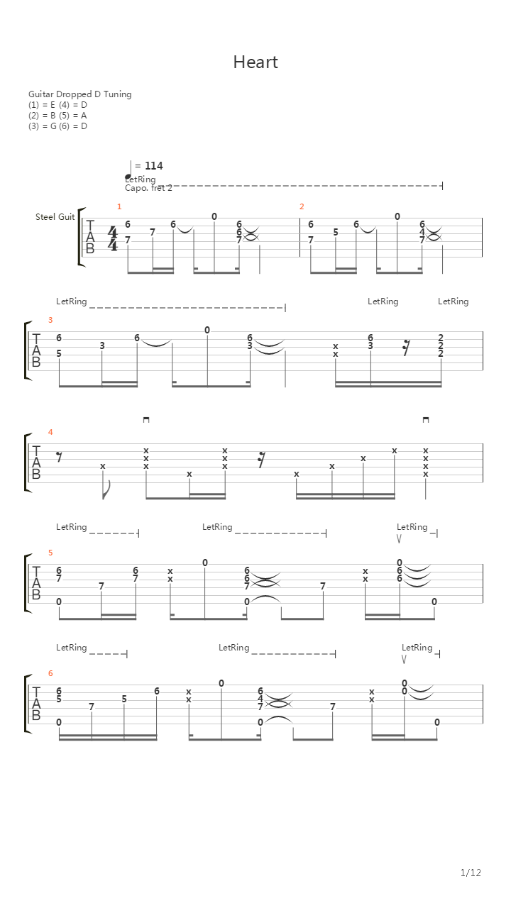 Heart吉他谱