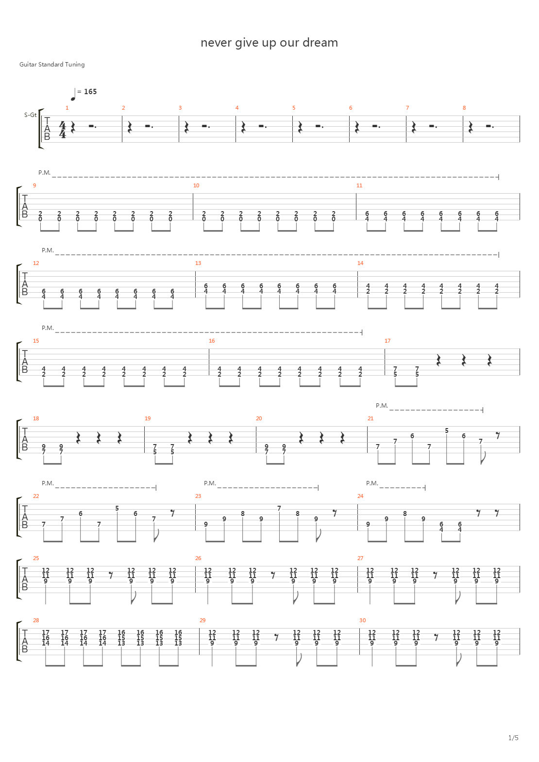 Never Give Up Our Dream吉他谱
