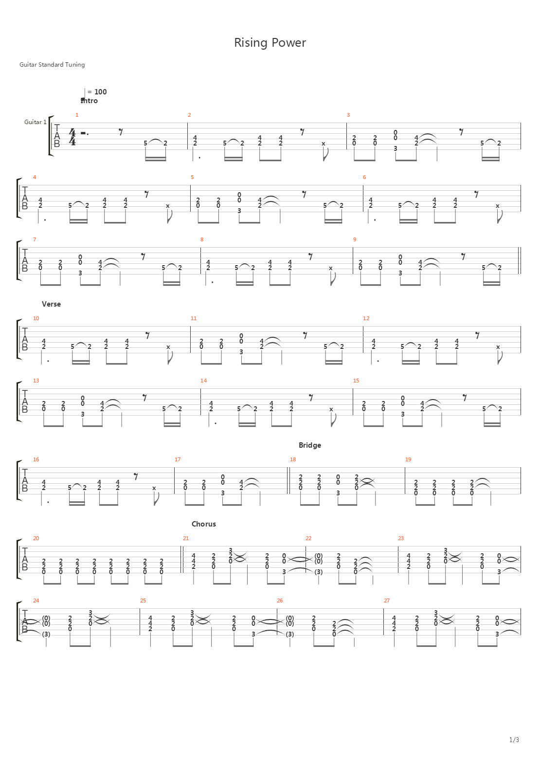 Rising Power吉他谱