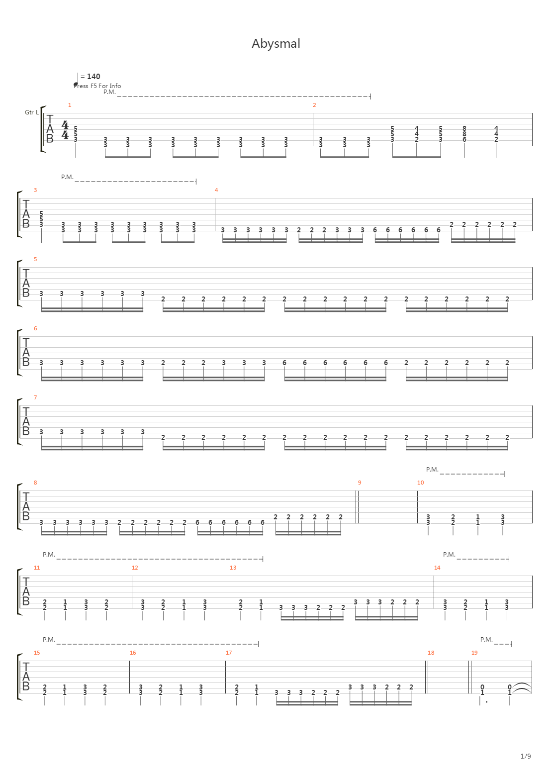 Abysmal吉他谱