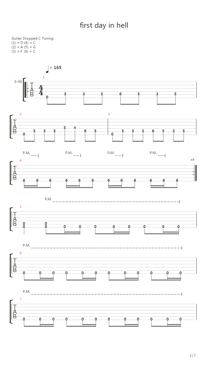 First Day In Hell吉他谱