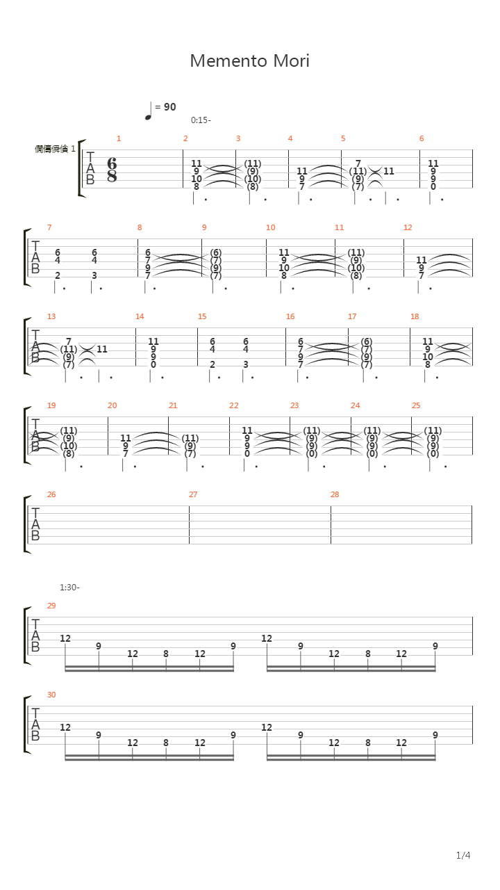 Memento Mori吉他谱
