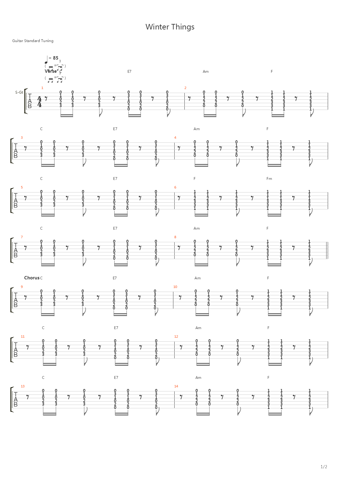 Winter Things吉他谱