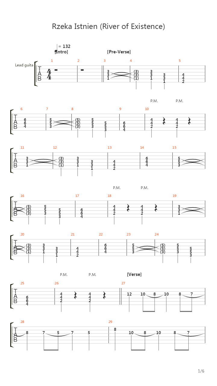 Rzeka Istnien吉他谱