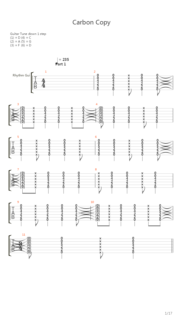 Carbon Copy吉他谱