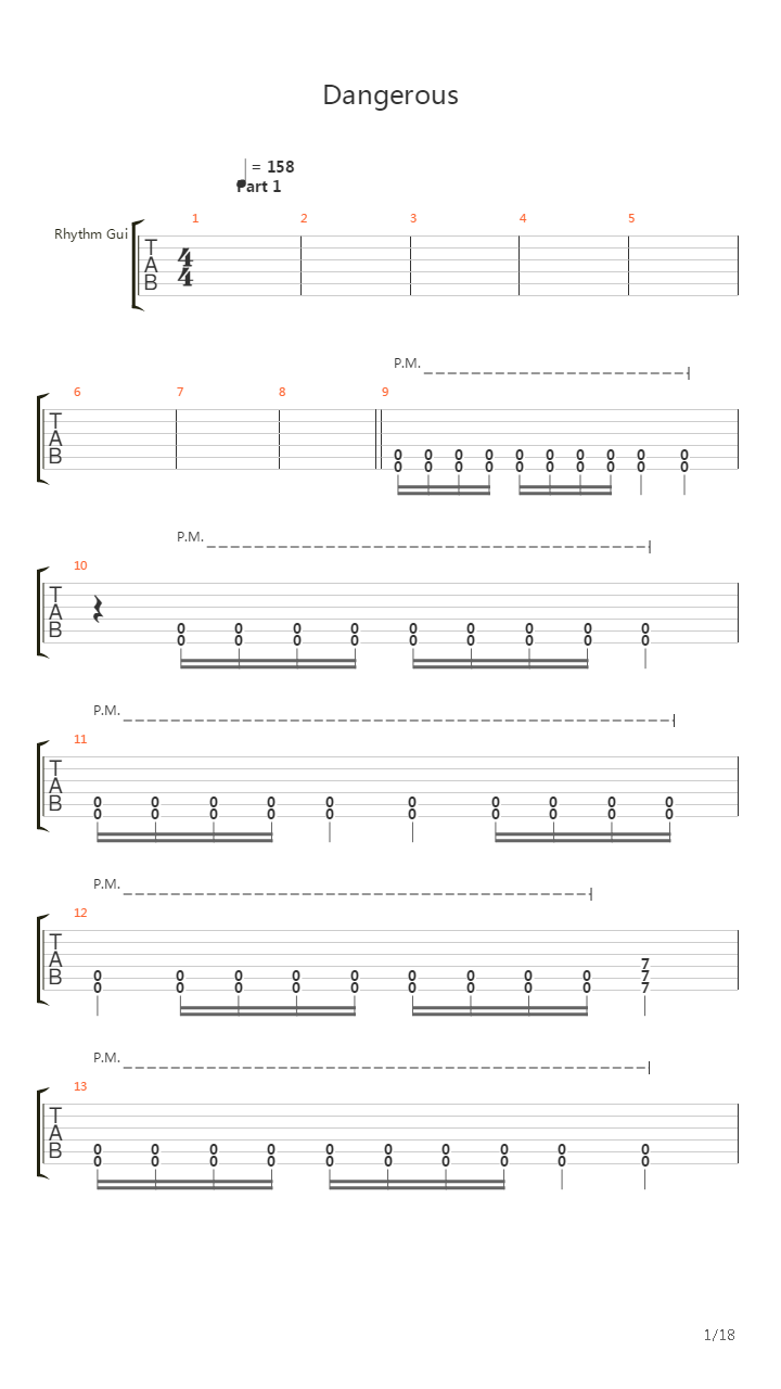 Dangerous吉他谱