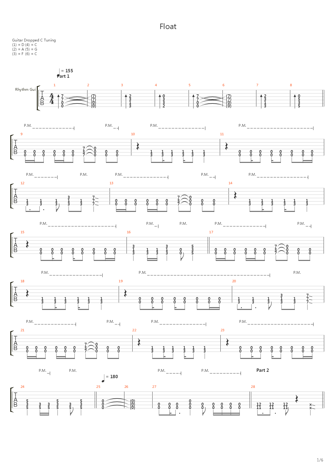 Float吉他谱