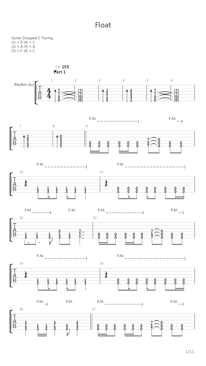 Float吉他谱