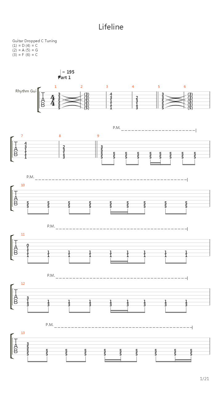Lifeline吉他谱
