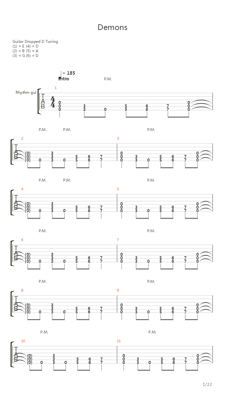 Demons吉他谱