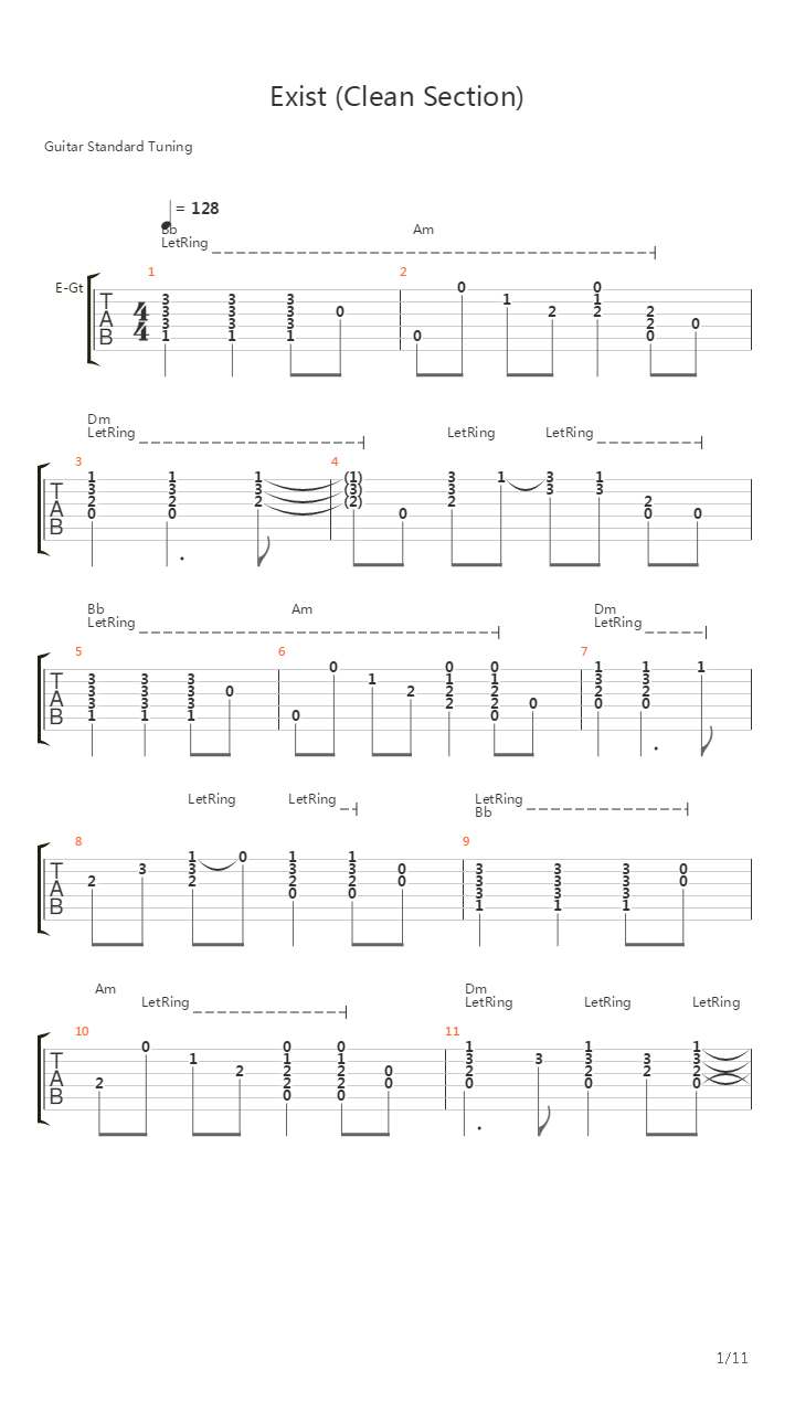 Exist solo吉他谱